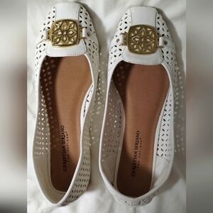 Christian Siriano White Flats, Size 9